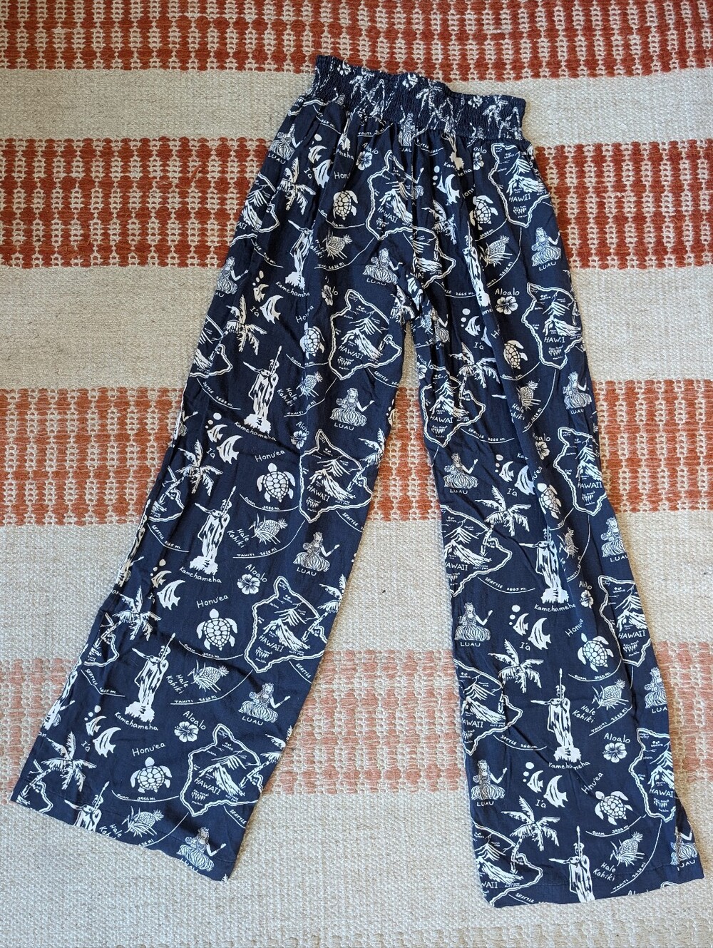 Tommy Bahama Relax Pants Flowy Pajama Lounge Wide Leg Hawaii Island Fish Women S